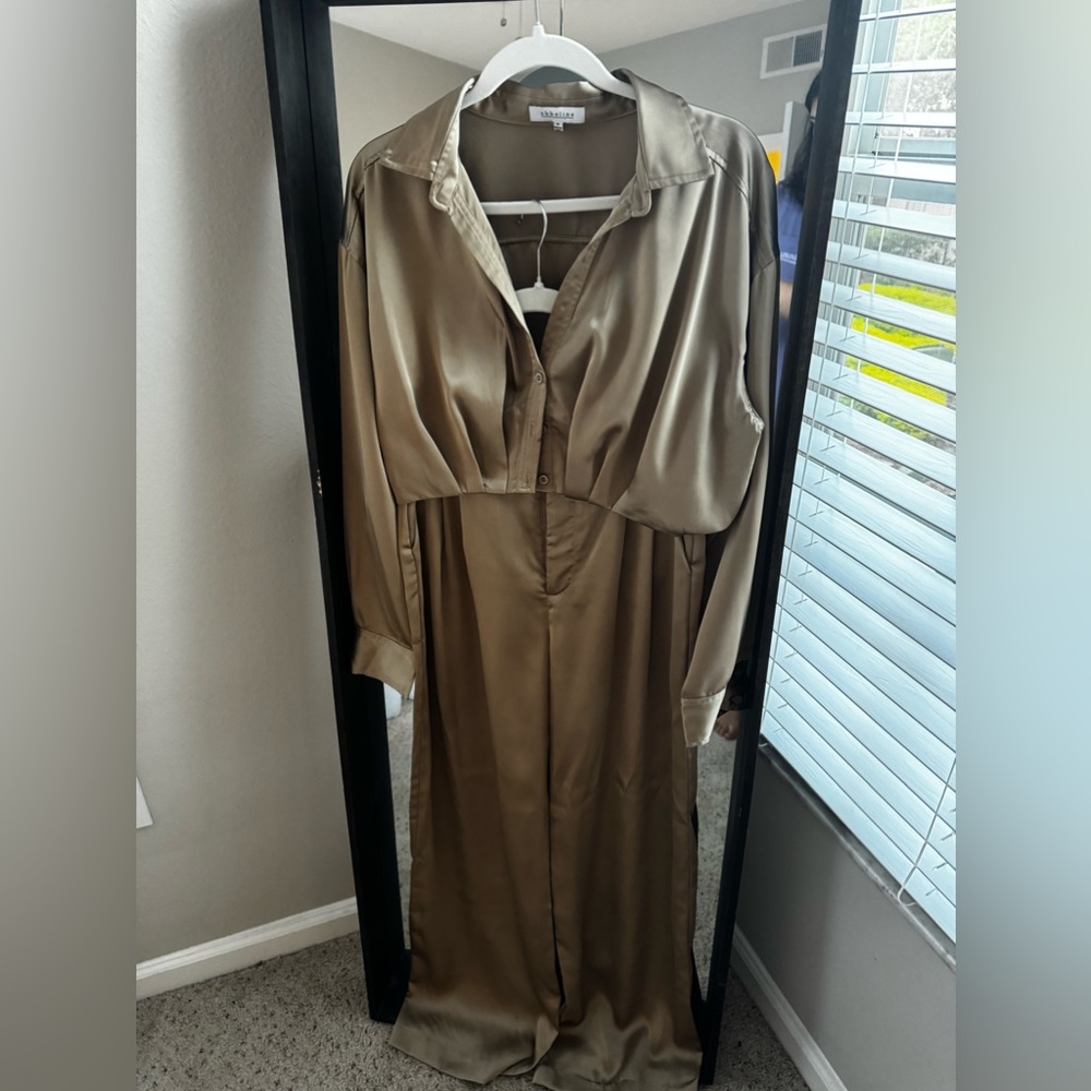 Satin Button Down And Trouser Set - image 6